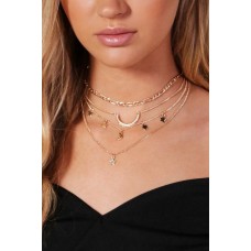 Lauren 4 Layer Chain Star & Horn Choker