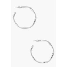 Loose Twist Hammered Hoop Earrings