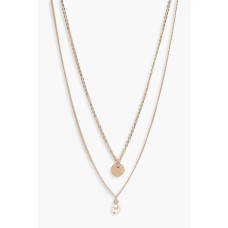 Circle & Pearl Simple Layered Necklace