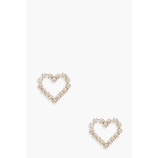 Diamante Heart Stud Earrings