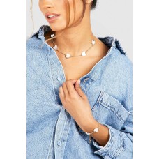 Heart Necklace And Toggle Bracelet Set