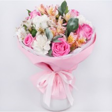 Bouquet of roses - alstroemeria and carnations (Large)