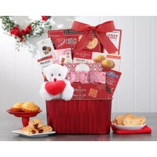Valentine Bear and Sweets Gift Basket