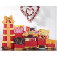 Valentine's Day Chocolate and Pastry Tower