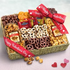 Happy Valentine's Day Chocolate, Caramel and Crunch Grand Gift Basket