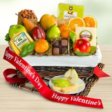 Happy Valentines Day Deluxe Fruit Basket