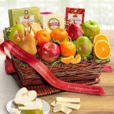 Congratulations Cheese And Nuts Classic Fruit Basket