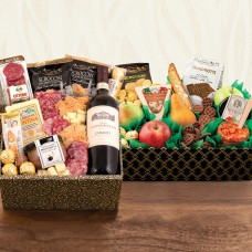 Italian Wine, Fruit, Cheese & Gourmet Double Decker Gift Box