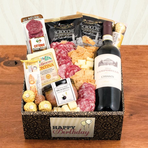 Buona Vita Italian Vino & Antipasto Gift Box - Birthday