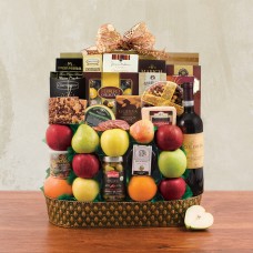 Trafalgar Square Fruit & Wine Gift Basket