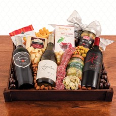 Grand Charcuterie Tray and Wine Trio Gift