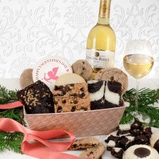 Valentine's White Wine Bakery Gift Basket