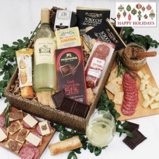 Mangia Con Gusto Italian White Wine & Antipasto Gift Box - Holidays