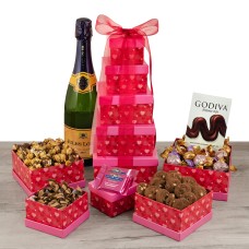 Tower Of Love Champagne & 5-Tier Snack Set