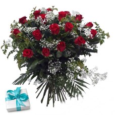 24 Red Roses With Free Chocolates
