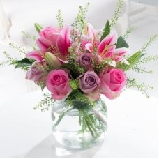 Roses And Lilies In A Vase
