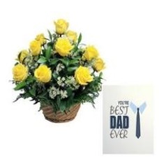 Yellow Roses Basket