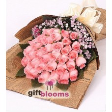 The Perfectly Pink Rose Bouquet to Hong Kong