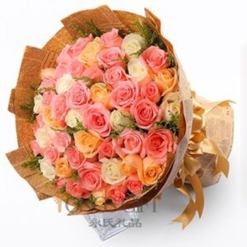 Mixed Color Rose Bouquet To Taiwan