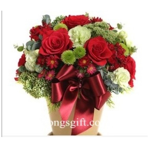 Floral Red Flower Pot to South Korea