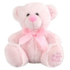 My Buddy First Teddy Bear Pink Soft Plush Toy 22cm by Korimco