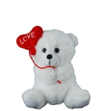Bear White with Balloon - I Love You by Elka