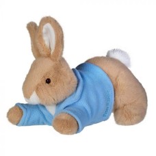 Peter Rabbit stuffed animal large by Beatrix Potter and Gund in a lying position