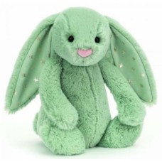 Jellycat Bashful Sparklet Green Bunny Rabbit Medium stuffed animal soft plush toy