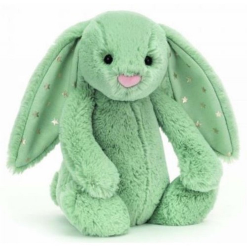 Jellycat Bashful Sparklet Green Bunny Rabbit Medium stuffed animal soft plush toy
