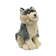 Wolf Grey Sitting Soft Plush Toy 30cm Stuffed Animal Faithful Friends Collectables