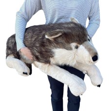 Wolf Lying Jumbo Extra Large Soft Plush Toy Stuffed Animal Wild Republic