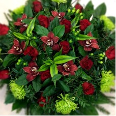 Funeral composition Red Flowers