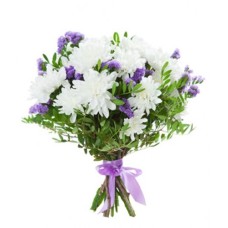 White Chrysanthemum and Limonium Bouquet NoraInclude