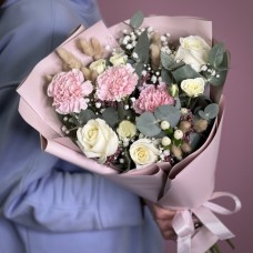 Dianthus & Rose Bouquet "MARTA"