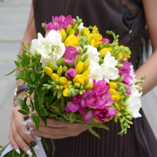 Multicolored Freesias Bouquet "La Dolce Vita"