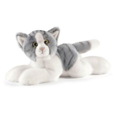 Plush gray and white cat 30cm