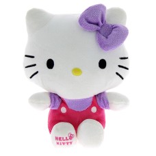 Peluche Hello Kitty noeud violet 28 cm