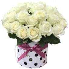 White Roses at the Hat Box (35 stems)