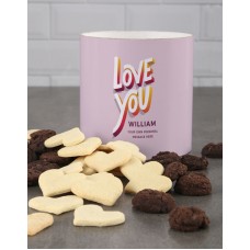 Personalised Colourful Love You Cookie Tube (Standard)