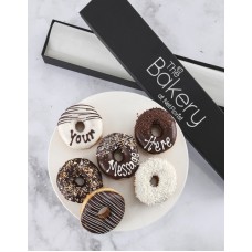 Personalised Vanilla Choc Doughnut Box (6 Kraftbox)