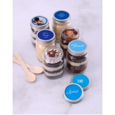 Thank You Cupcake Jars With Blue Lids (BUBBLY)