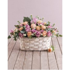Peachy Purple Rose Basket