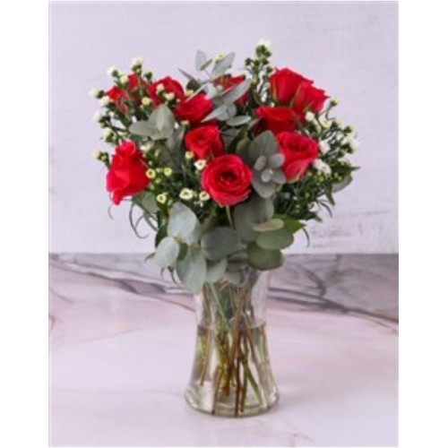 Classic And Charming Cherise Rose Arrangement