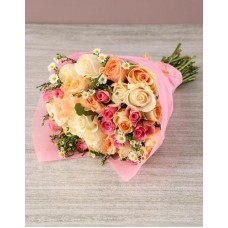 Pretty Pastel Mixed Roses Bouquet