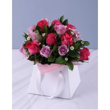 Lilac And Cerise Rose Gift Box