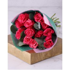 Seriously Classic Cerise Rose Bouquet