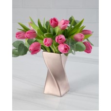 Treasurable Tulips In Twisty Vase