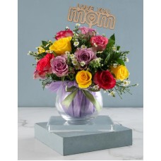 Delicate Love You Mom Rose Arrangement