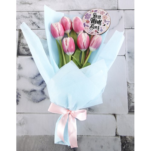 Best Mom Pink Tulips