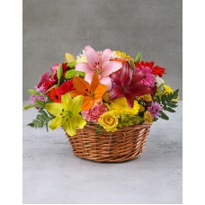 Bright Country Flowers in a Basket (Small)
